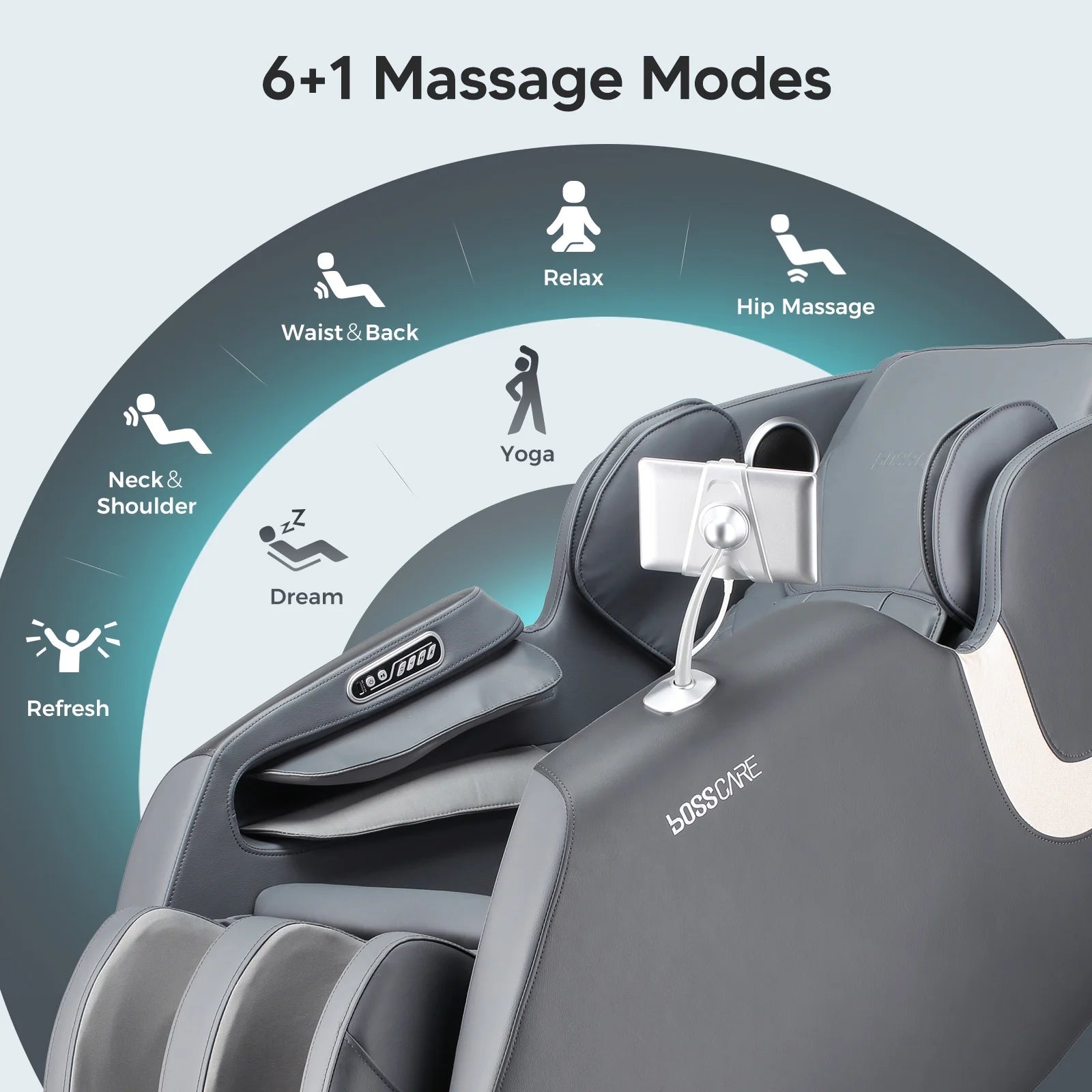 2024 New Massage Chairs with AI Voice Control Shiatsu Recliner Gray