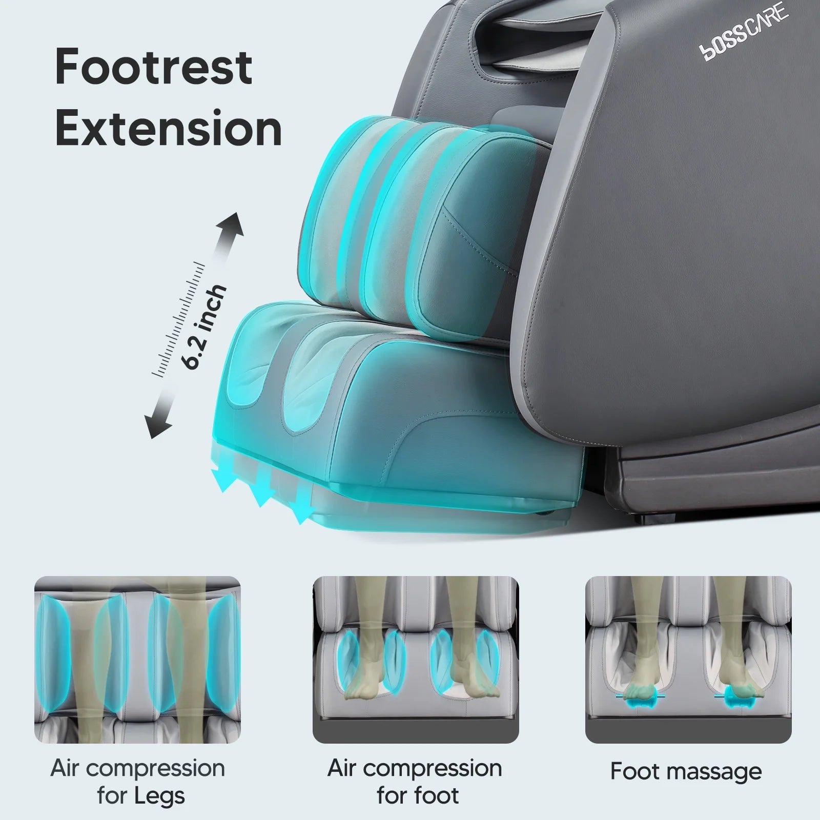 2024 New Massage Chairs with AI Voice Control Shiatsu Recliner Gray